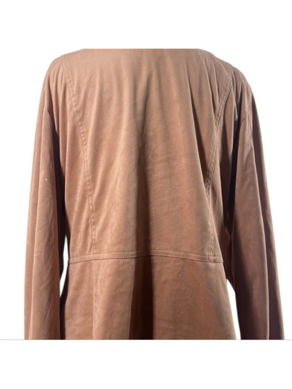 Anthropologie Hutch Peach Faux Suede Draped Open Jacket Size XL - Picture 5 of 9